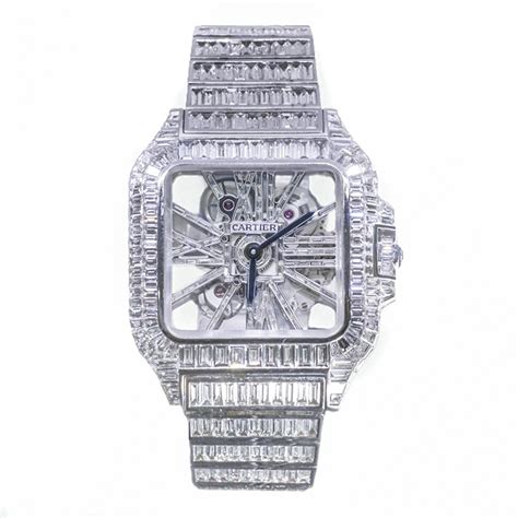 cartier skeleton diamond watch|cartier skeleton watch bust down.